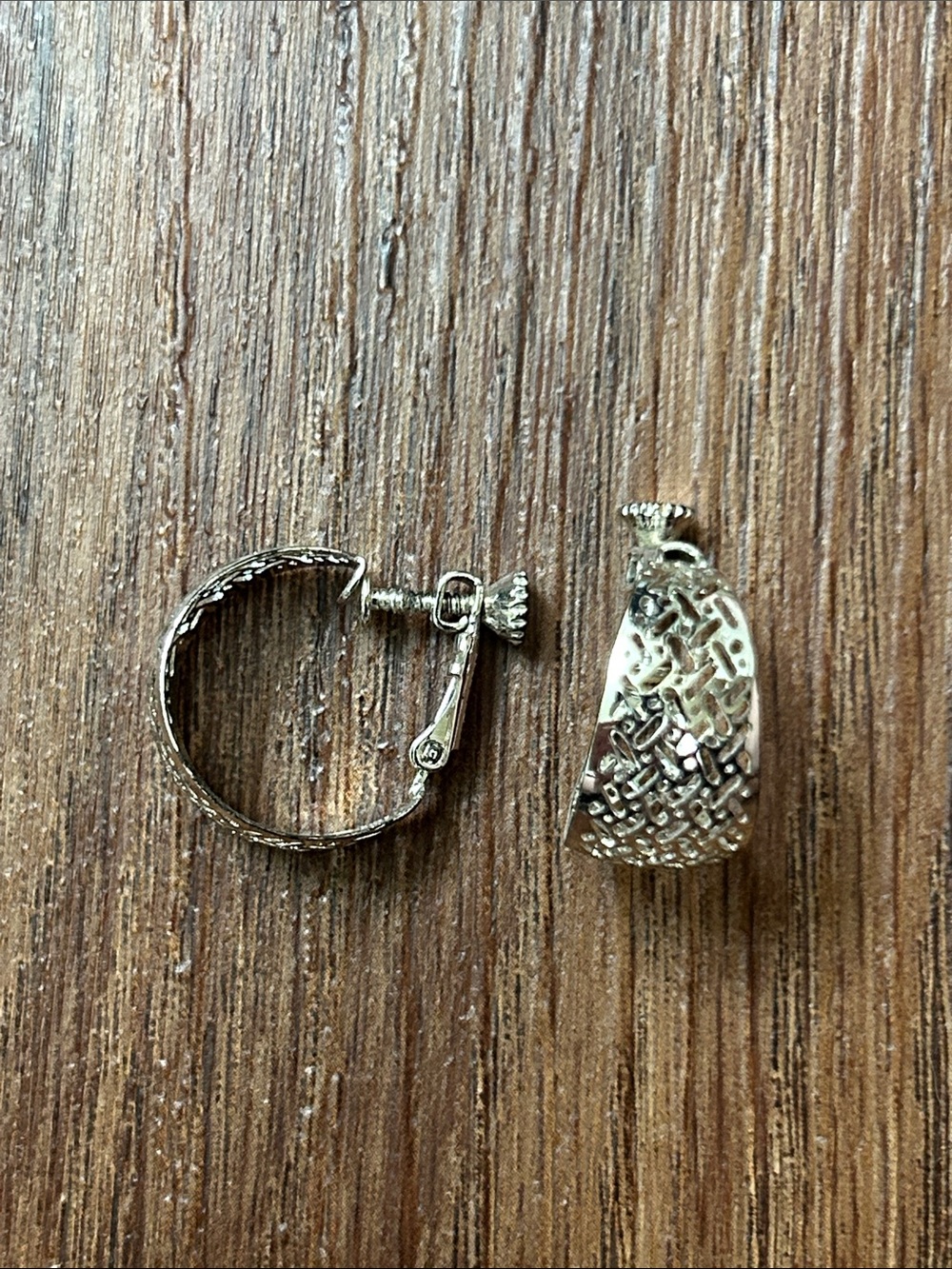 Silver clip on earrings screw back vintage